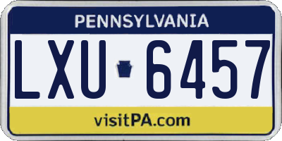 PA license plate LXU6457