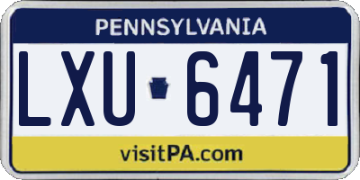 PA license plate LXU6471