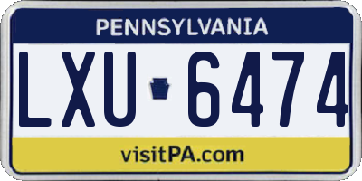 PA license plate LXU6474