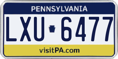 PA license plate LXU6477