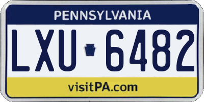 PA license plate LXU6482
