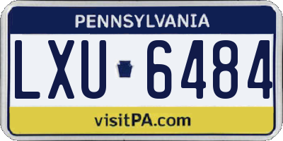 PA license plate LXU6484