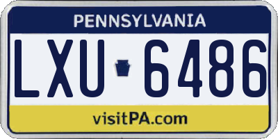 PA license plate LXU6486