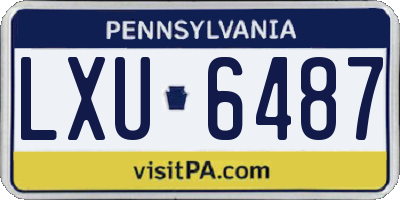 PA license plate LXU6487