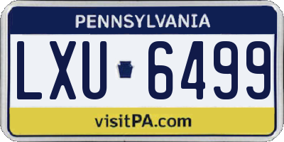 PA license plate LXU6499