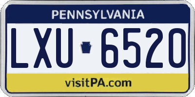 PA license plate LXU6520