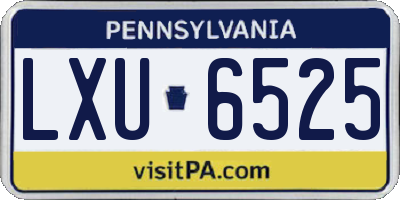 PA license plate LXU6525