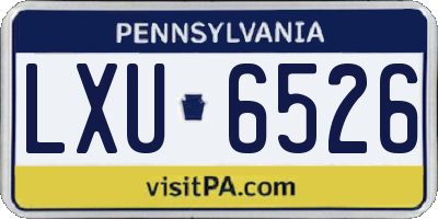 PA license plate LXU6526