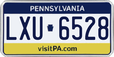 PA license plate LXU6528
