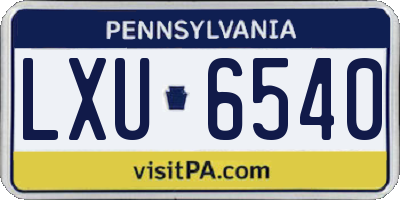 PA license plate LXU6540