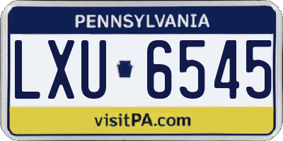 PA license plate LXU6545