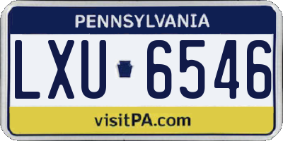 PA license plate LXU6546