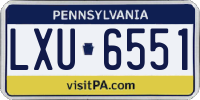 PA license plate LXU6551