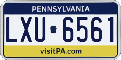PA license plate LXU6561