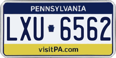 PA license plate LXU6562