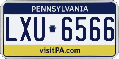 PA license plate LXU6566
