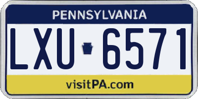 PA license plate LXU6571