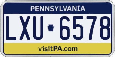 PA license plate LXU6578