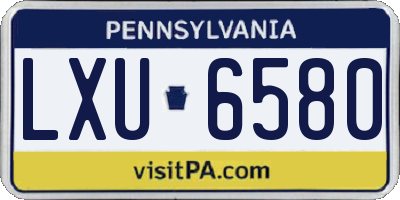 PA license plate LXU6580