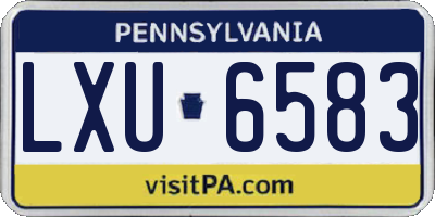 PA license plate LXU6583