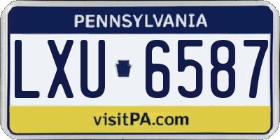 PA license plate LXU6587