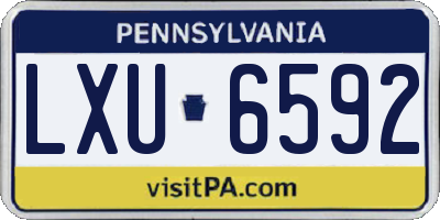 PA license plate LXU6592