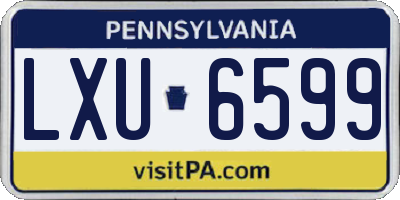 PA license plate LXU6599