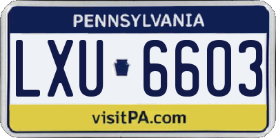 PA license plate LXU6603