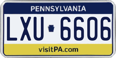 PA license plate LXU6606