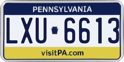 PA license plate LXU6613