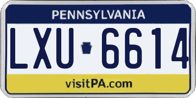 PA license plate LXU6614