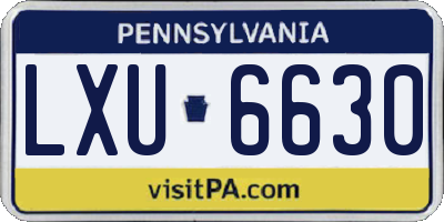PA license plate LXU6630