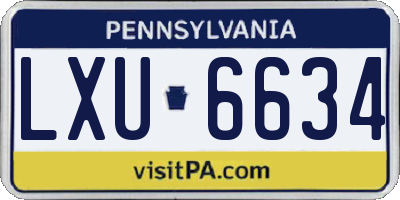 PA license plate LXU6634