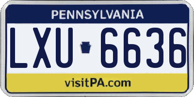 PA license plate LXU6636