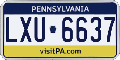 PA license plate LXU6637