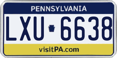PA license plate LXU6638