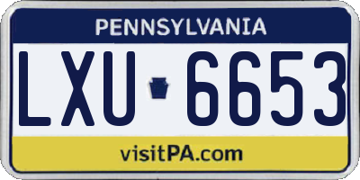 PA license plate LXU6653