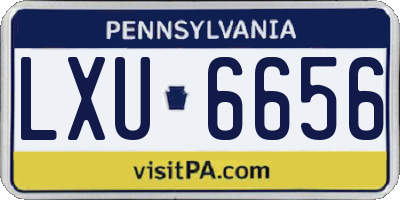 PA license plate LXU6656