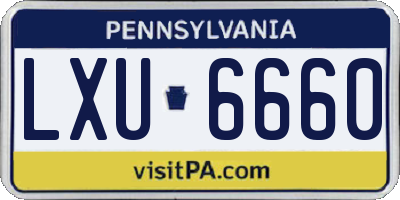 PA license plate LXU6660