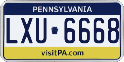 PA license plate LXU6668