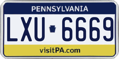 PA license plate LXU6669