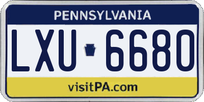 PA license plate LXU6680