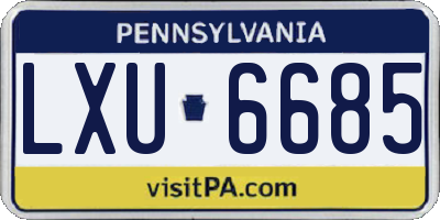 PA license plate LXU6685