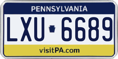 PA license plate LXU6689
