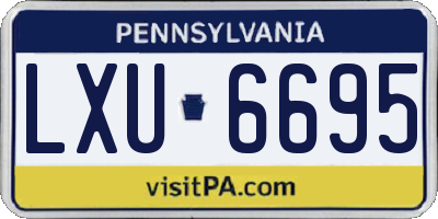 PA license plate LXU6695