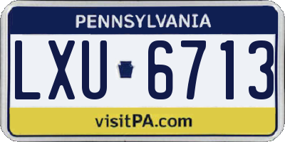 PA license plate LXU6713