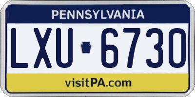 PA license plate LXU6730