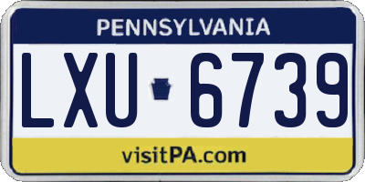 PA license plate LXU6739