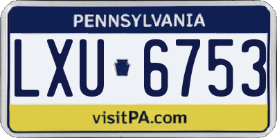 PA license plate LXU6753
