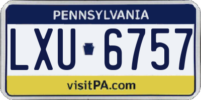 PA license plate LXU6757